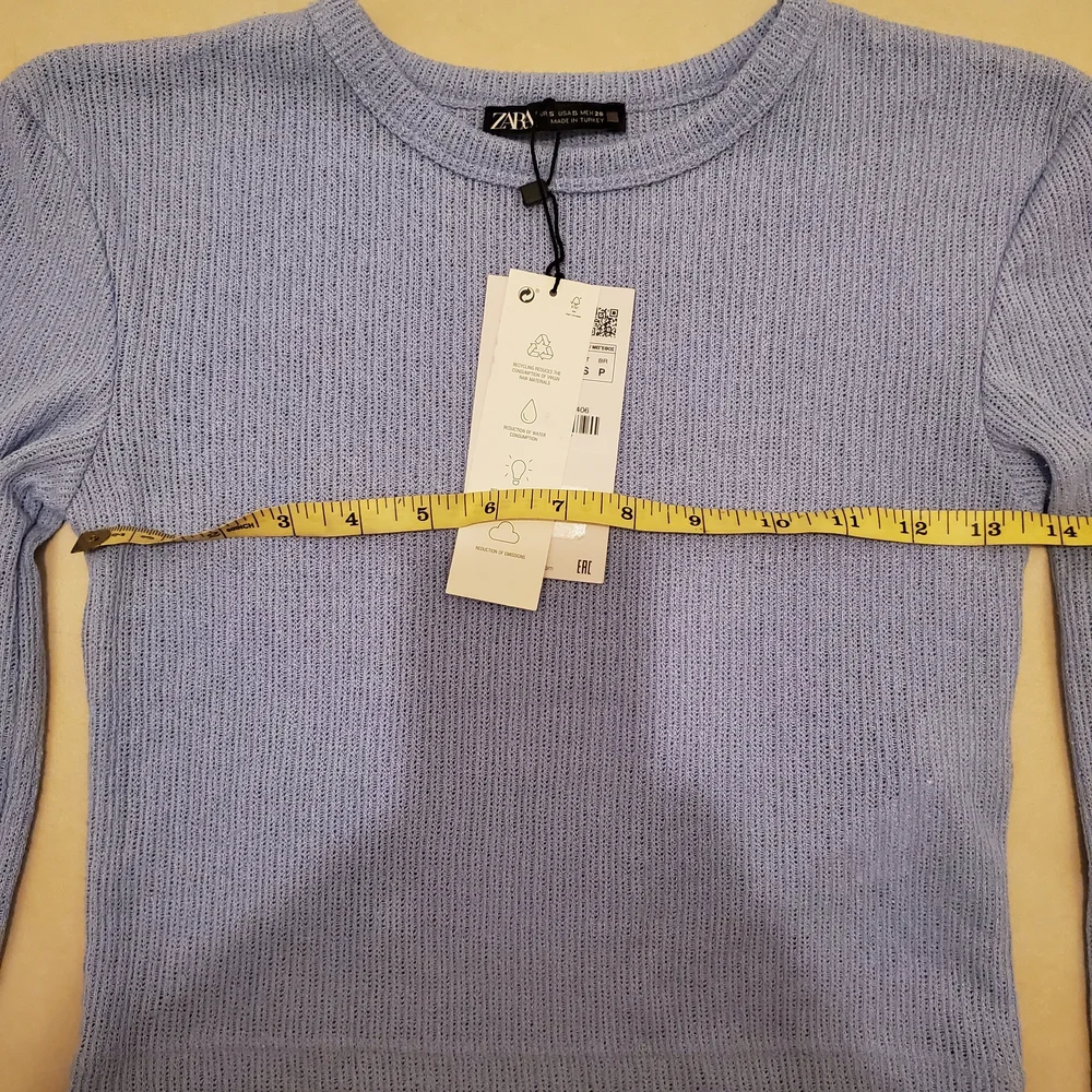 NWT Zara Lavender Long Sleeve Crop Top - Picture 8 of 10